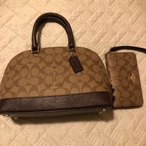Brand new small handbag with strap & match wallet